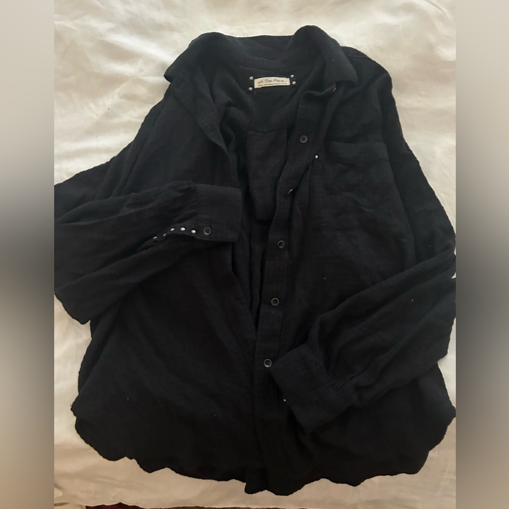 Free people black button down